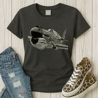 P40 Warhawk Fighter Aircraft WW2 Plane Spotting Spotter Women's T-Shirt thumb 3