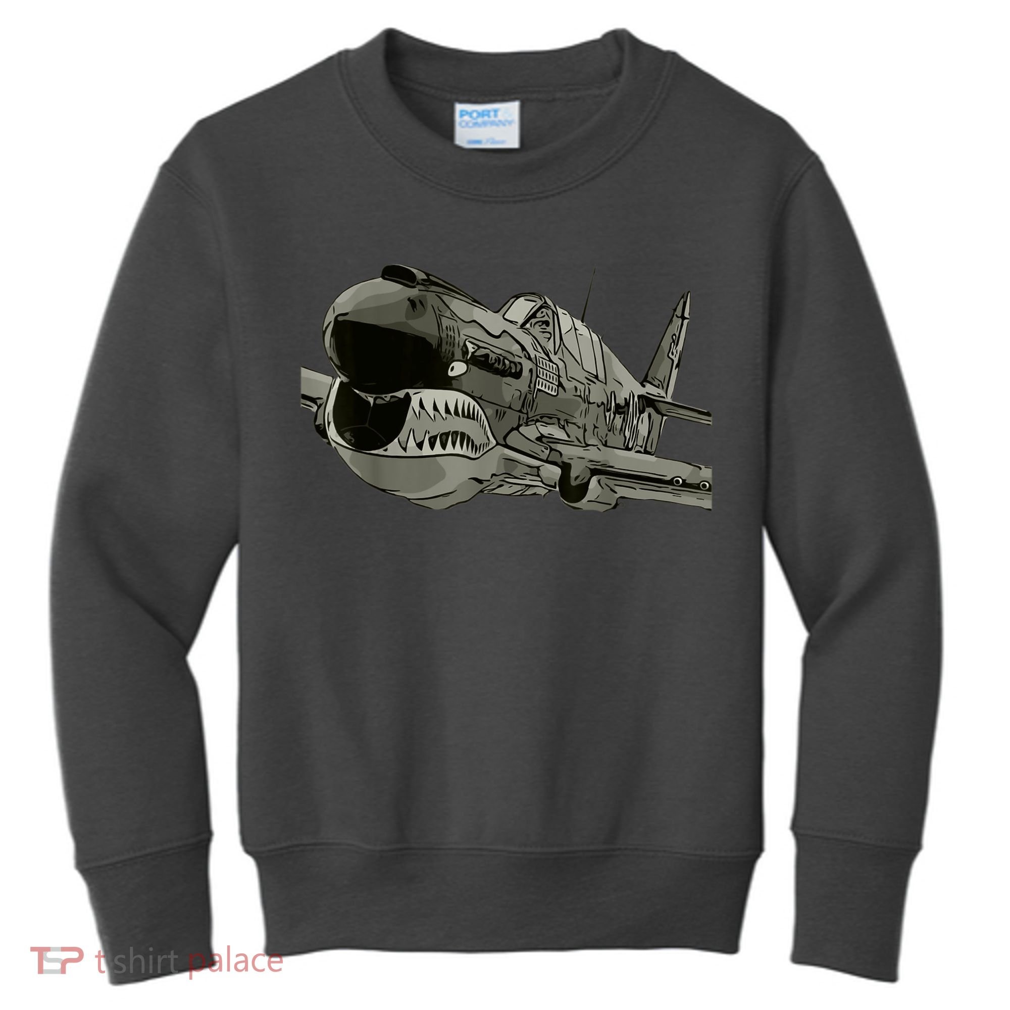 P40 Warhawk Fighter Aircraft WW2 Plane Spotting Spotter Kids Sweatshirt