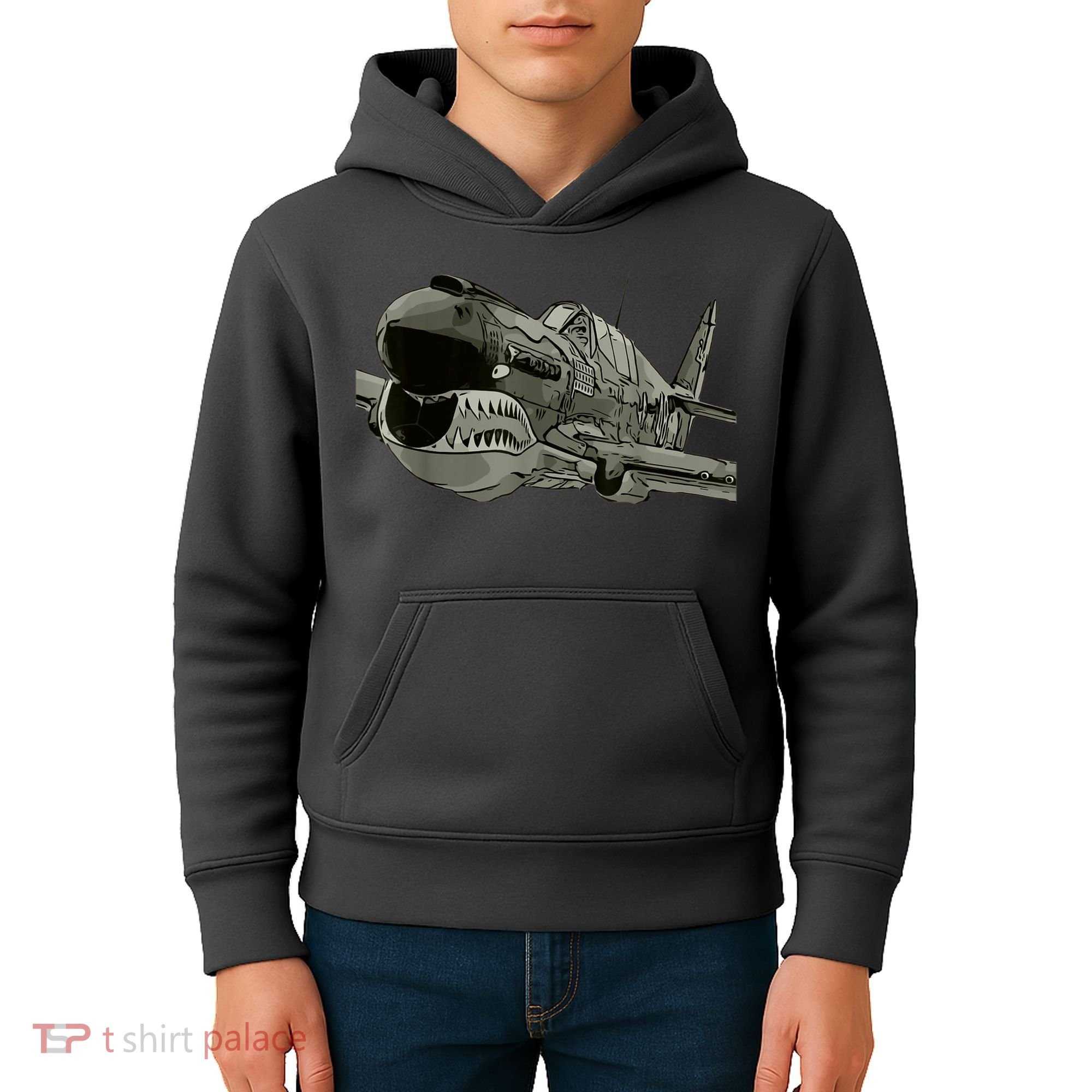 P40 Warhawk Fighter Aircraft WW2 Plane Spotting Spotter Kids Hoodie