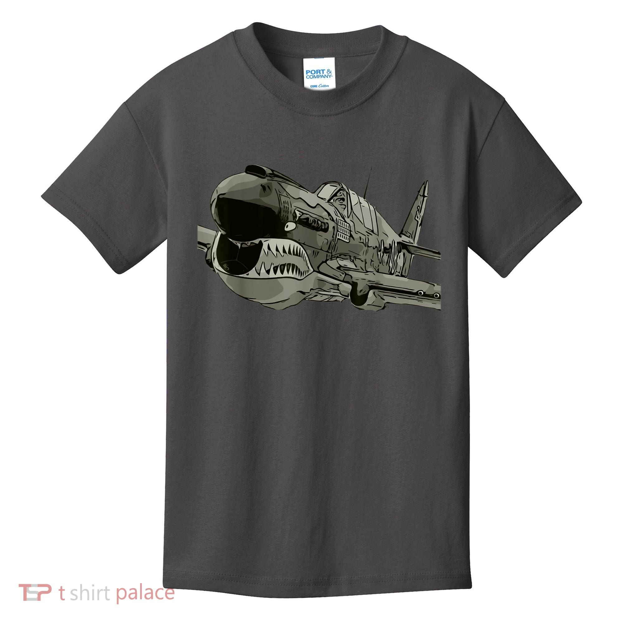 P40 Warhawk Fighter Aircraft WW2 Plane Spotting Spotter Kids T-Shirt