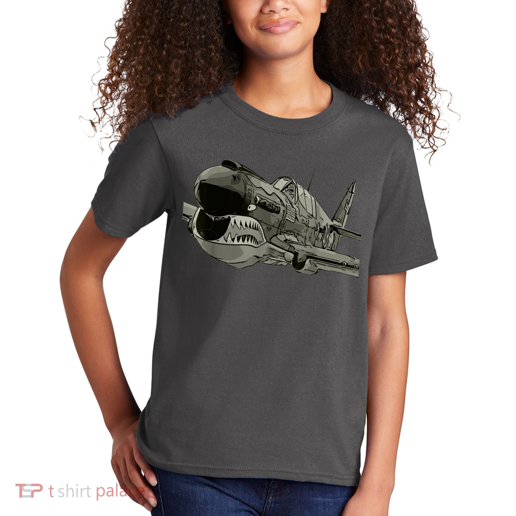 P40 Warhawk Fighter Aircraft WW2 Plane Spotting Spotter Kids T-Shirt