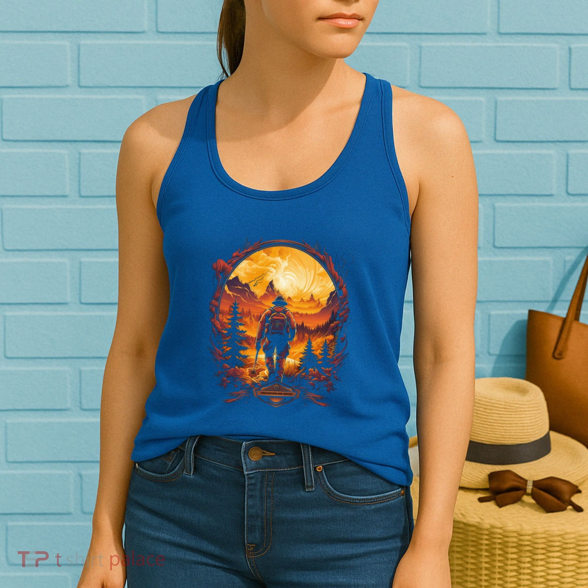 Proud Wildland Fire Rescue Firefighters Veterans Hero Gear Funny Gift Women's Tank Top