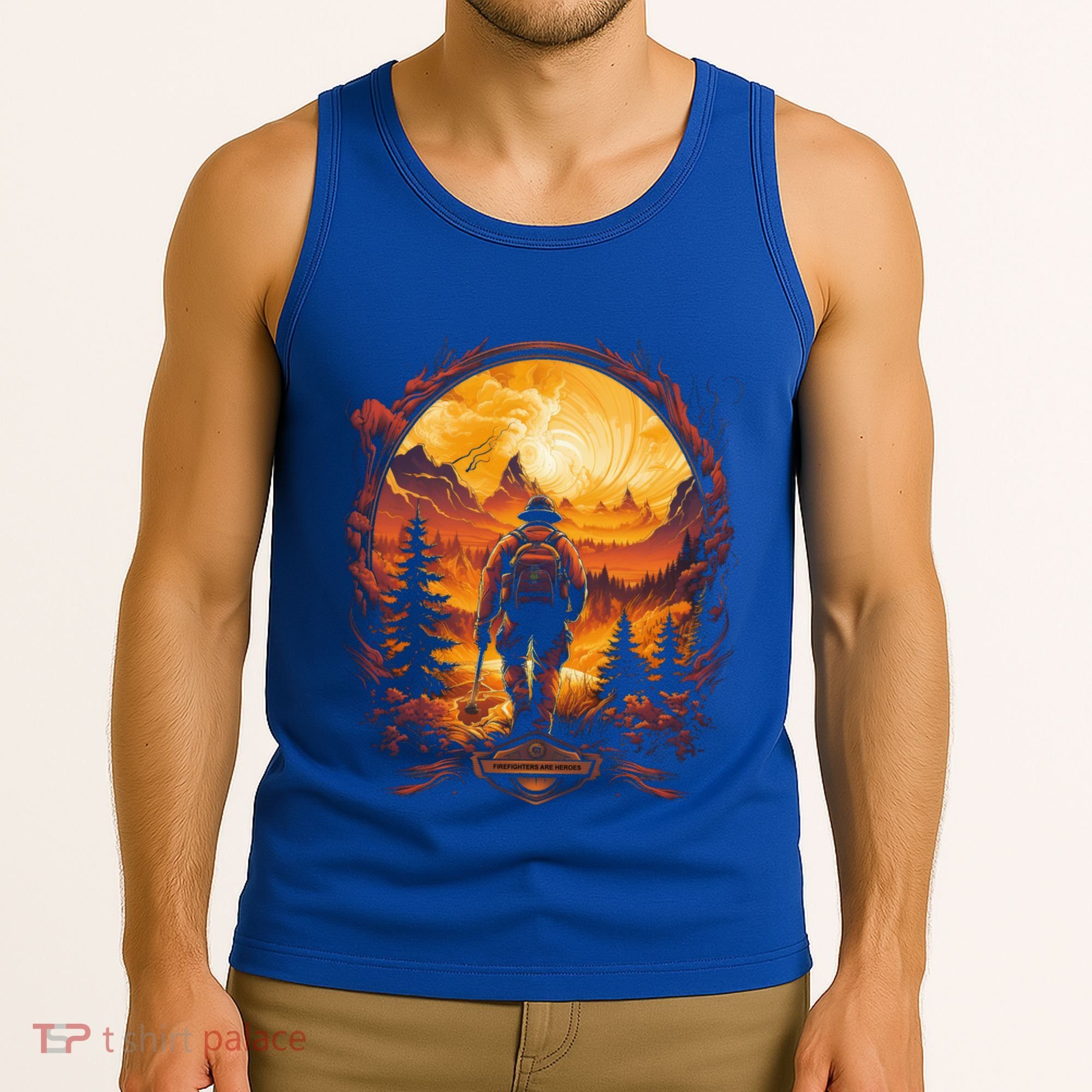 Proud Wildland Fire Rescue Firefighters Veterans Hero Gear Funny Gift Tank Top