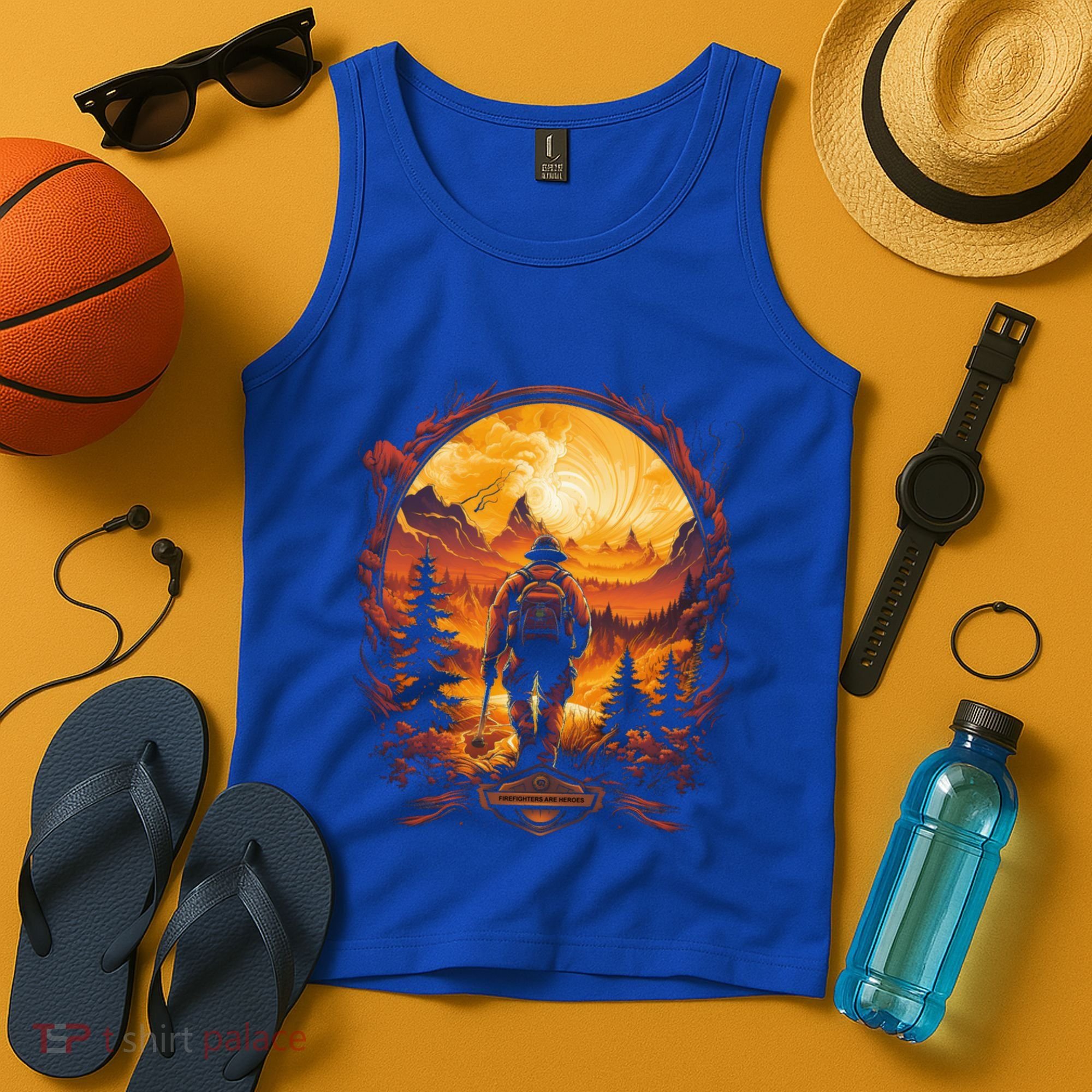 Proud Wildland Fire Rescue Firefighters Veterans Hero Gear Funny Gift Tank Top