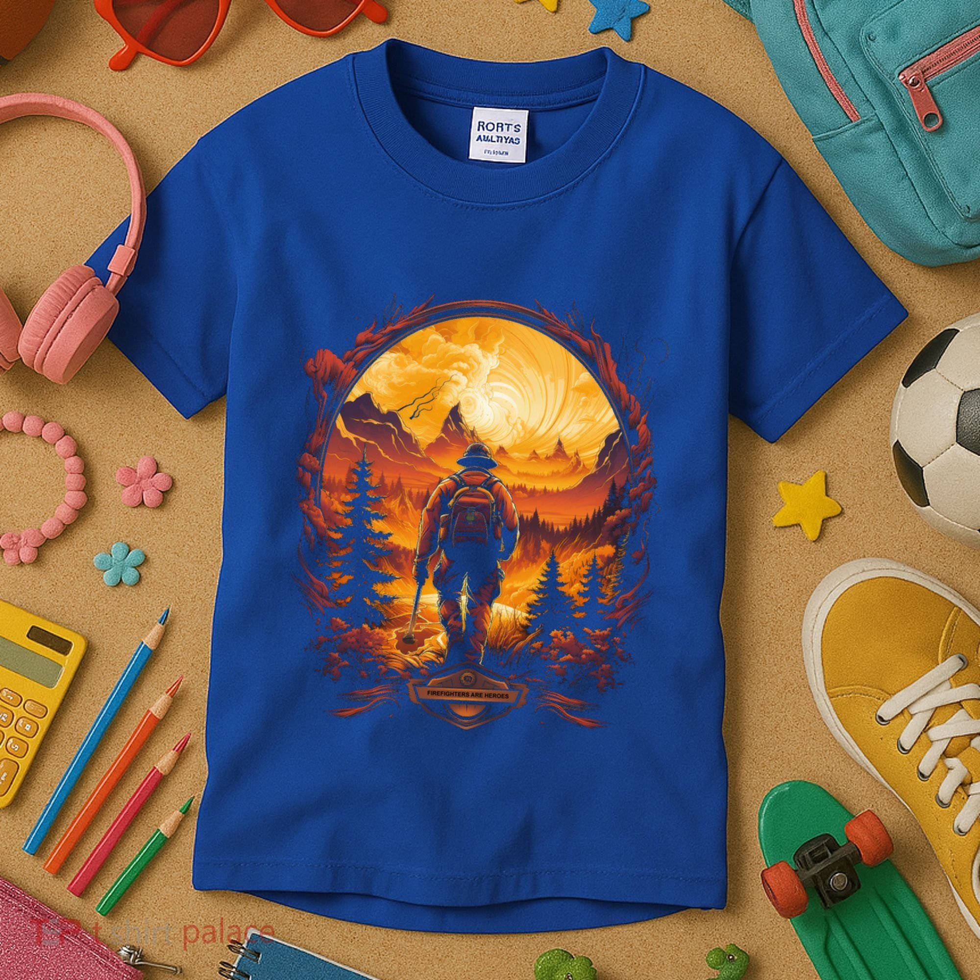 Proud Wildland Fire Rescue Firefighters Veterans Hero Gear Funny Gift Kids T-Shirt