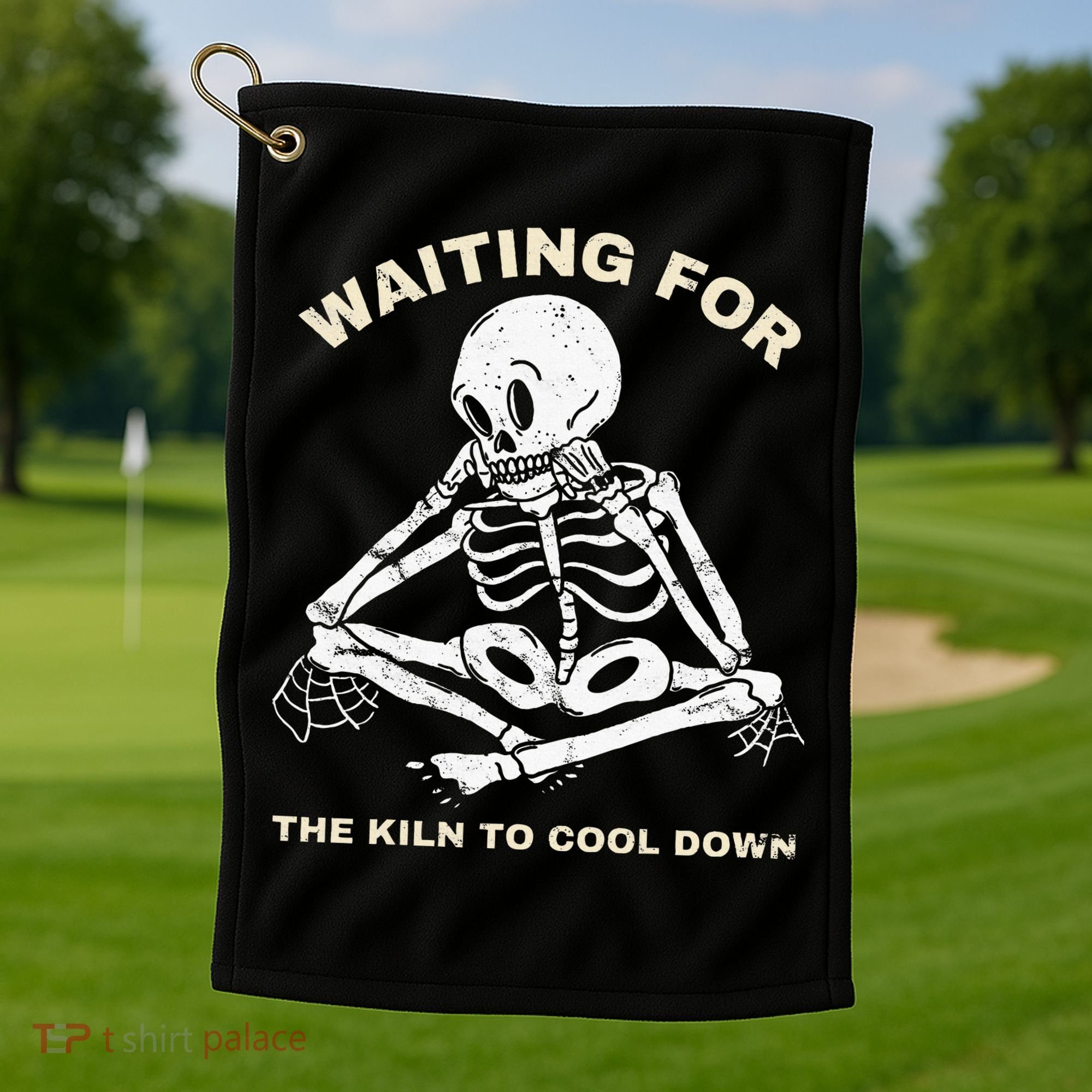 Pottery Waiting for the Kiln To Cool Down Funny Pottery Golf Towel