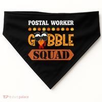 Postal Worker Gobble Squad Mailman Turkey Thanksgiving Match USA-Made Doggie Bandana thumb 0