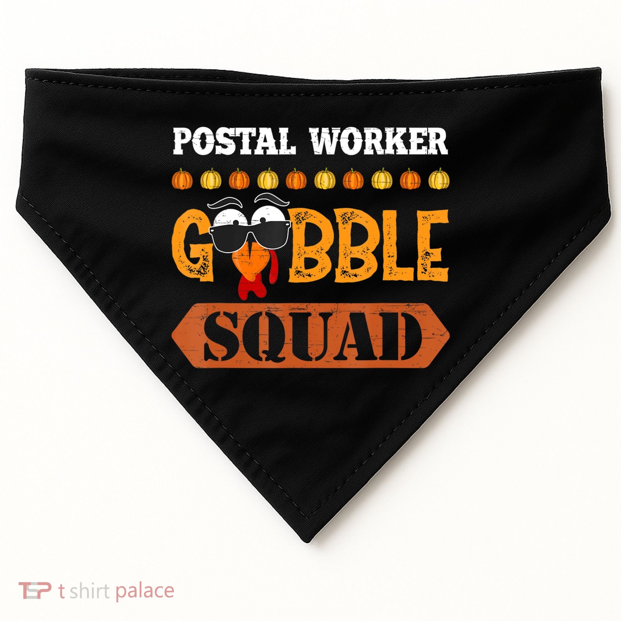 Postal Worker Gobble Squad Mailman Turkey Thanksgiving Match USA-Made Doggie Bandana