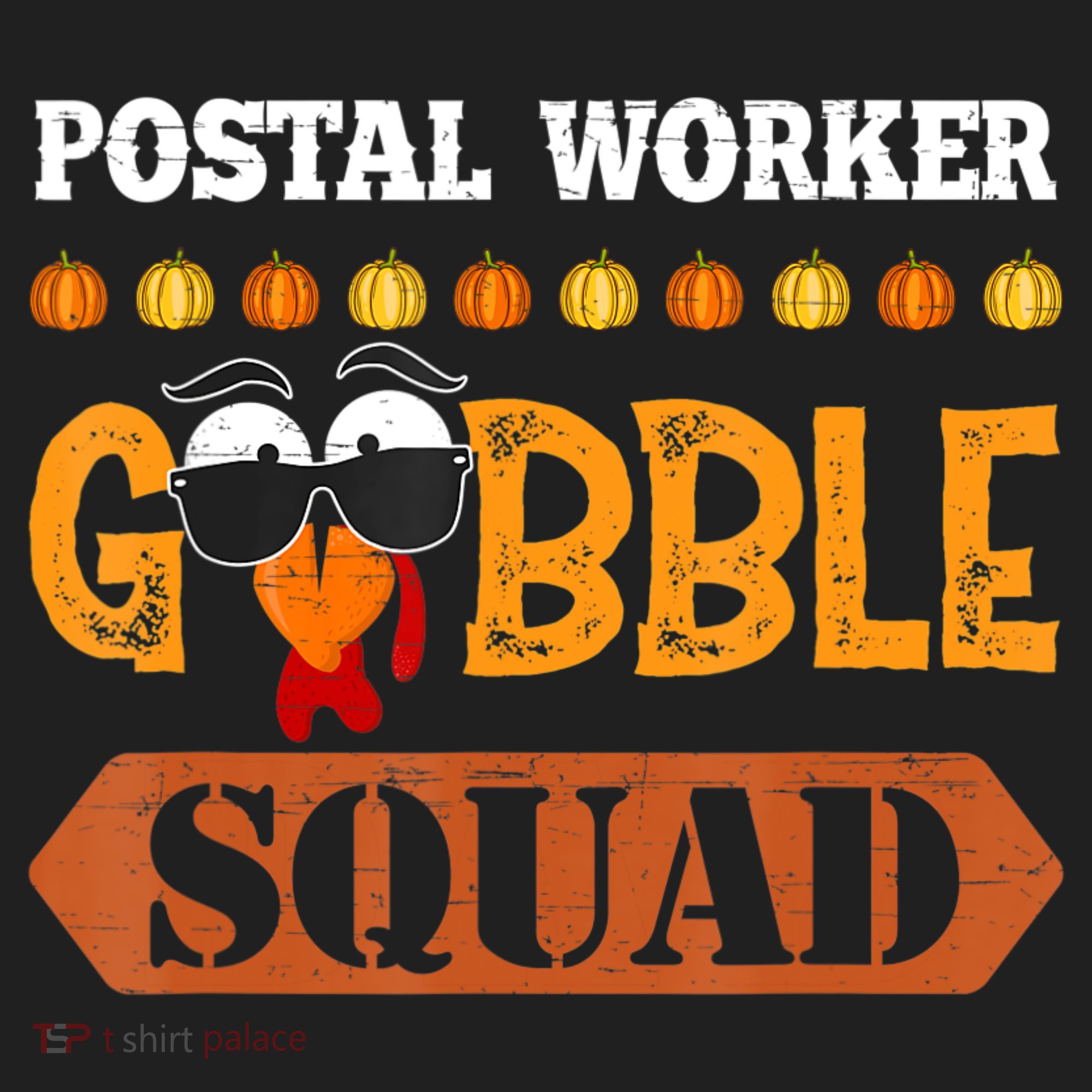 Postal Worker Gobble Squad Mailman Turkey Thanksgiving Match Hat