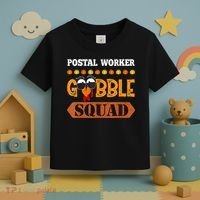 Postal Worker Gobble Squad Mailman Turkey Thanksgiving Match Toddler T-Shirt thumb 3