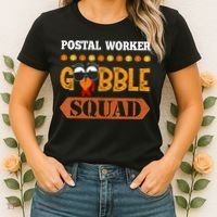 Postal Worker Gobble Squad Mailman Turkey Thanksgiving Match Women's T-Shirt thumb 2