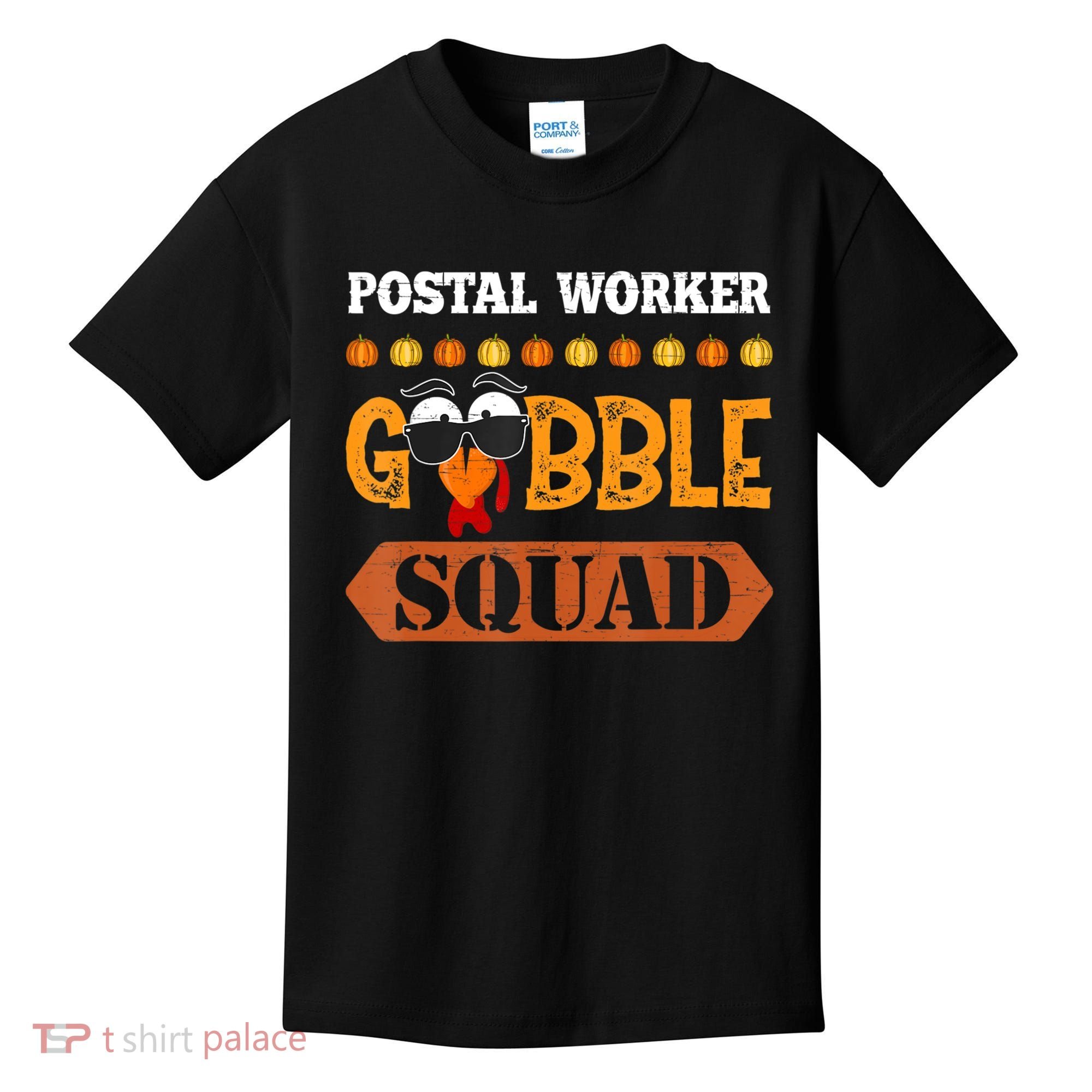 Postal Worker Gobble Squad Mailman Turkey Thanksgiving Match Kids T-Shirt