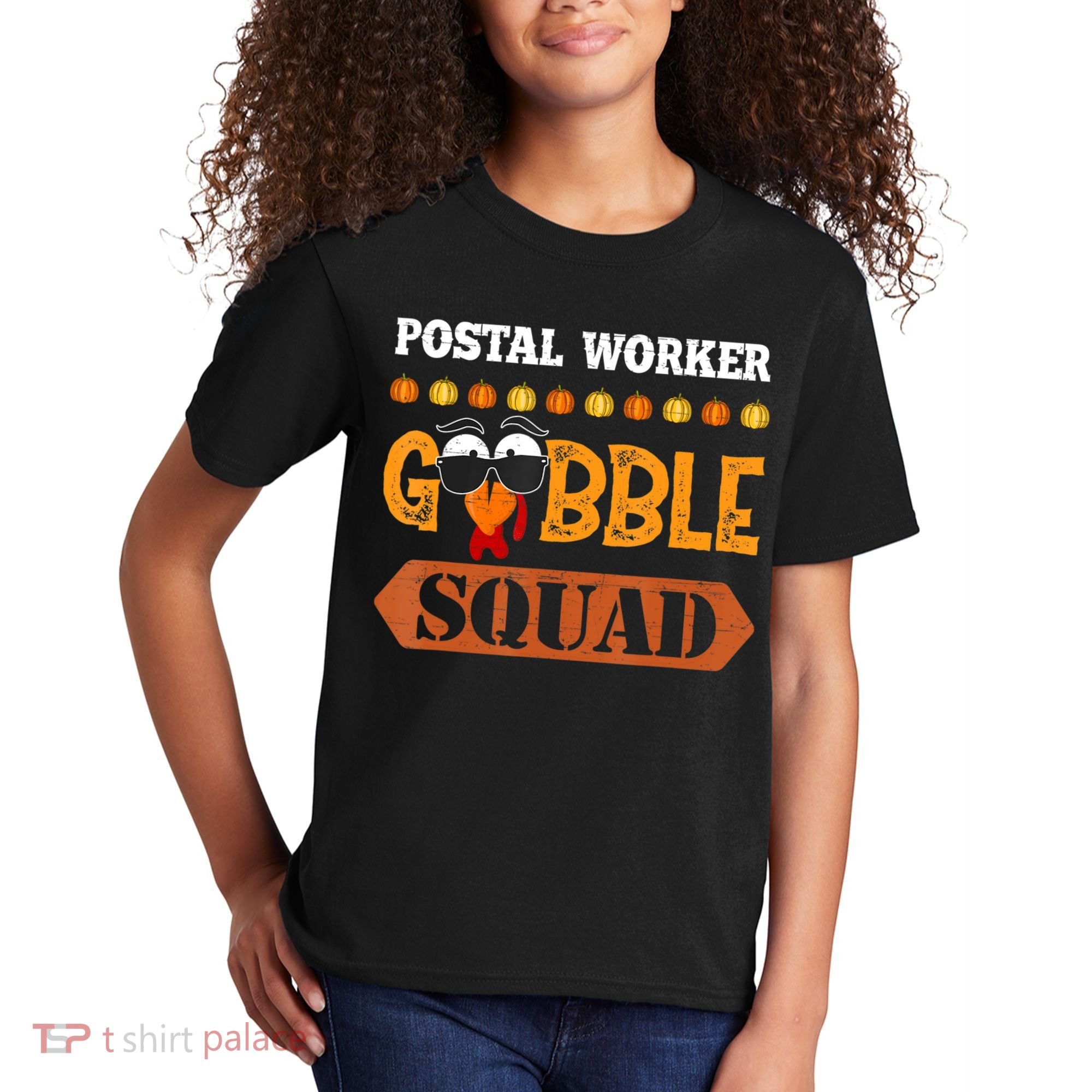 Postal Worker Gobble Squad Mailman Turkey Thanksgiving Match Kids T-Shirt