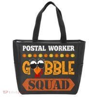 Postal Worker Gobble Squad Mailman Turkey Thanksgiving Match Tote Bag thumb 0