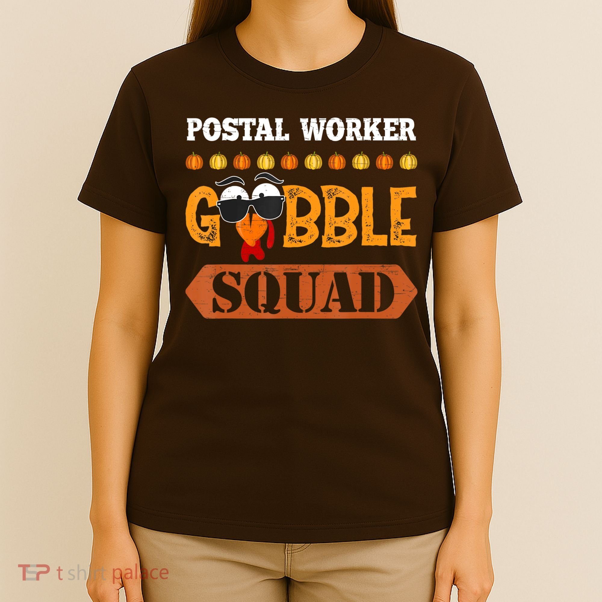 Postal Worker Gobble Squad Mailman Turkey Thanksgiving Match T-Shirt