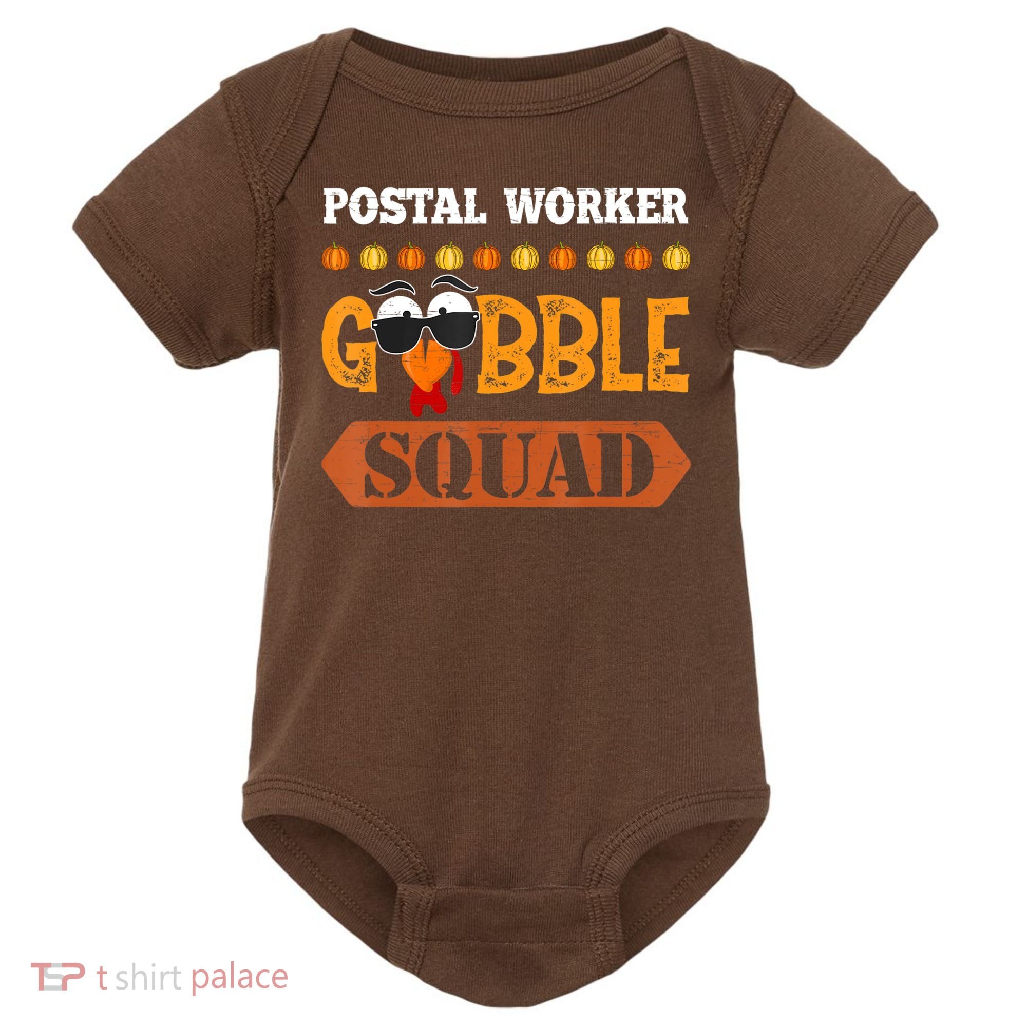 Postal Worker Gobble Squad Mailman Turkey Thanksgiving Match Baby Bodysuit