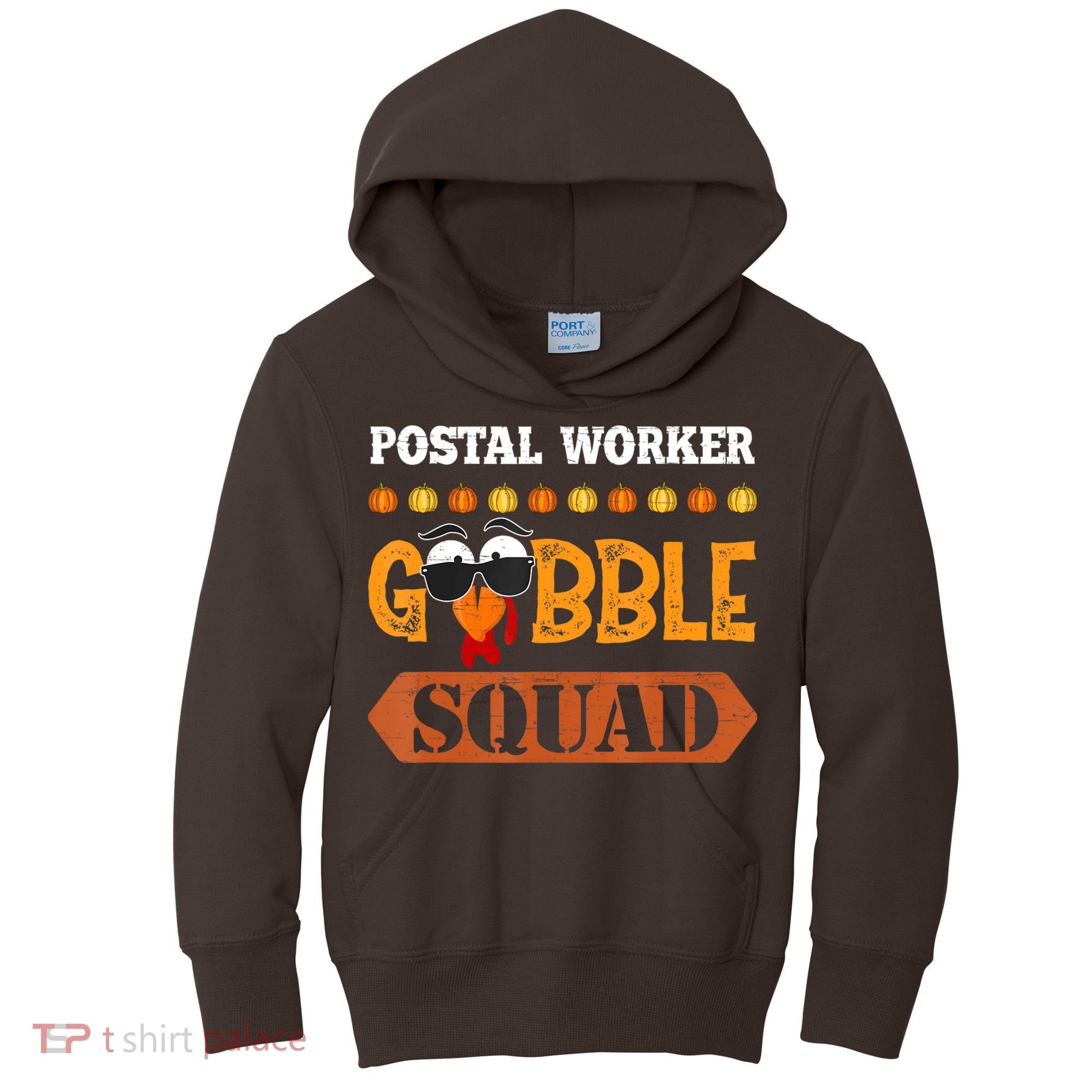 Postal Worker Gobble Squad Mailman Turkey Thanksgiving Match Kids Hoodie