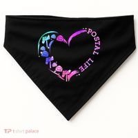 Postal Worker Heart Meaningful Gift Postal Life Mail Carrier Mail Lady Gift USA-Made Doggie Bandana thumb 0