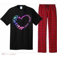 Postal Worker Heart Meaningful Gift Postal Life Mail Carrier Mail Lady Gift Pajama Set thumb 0