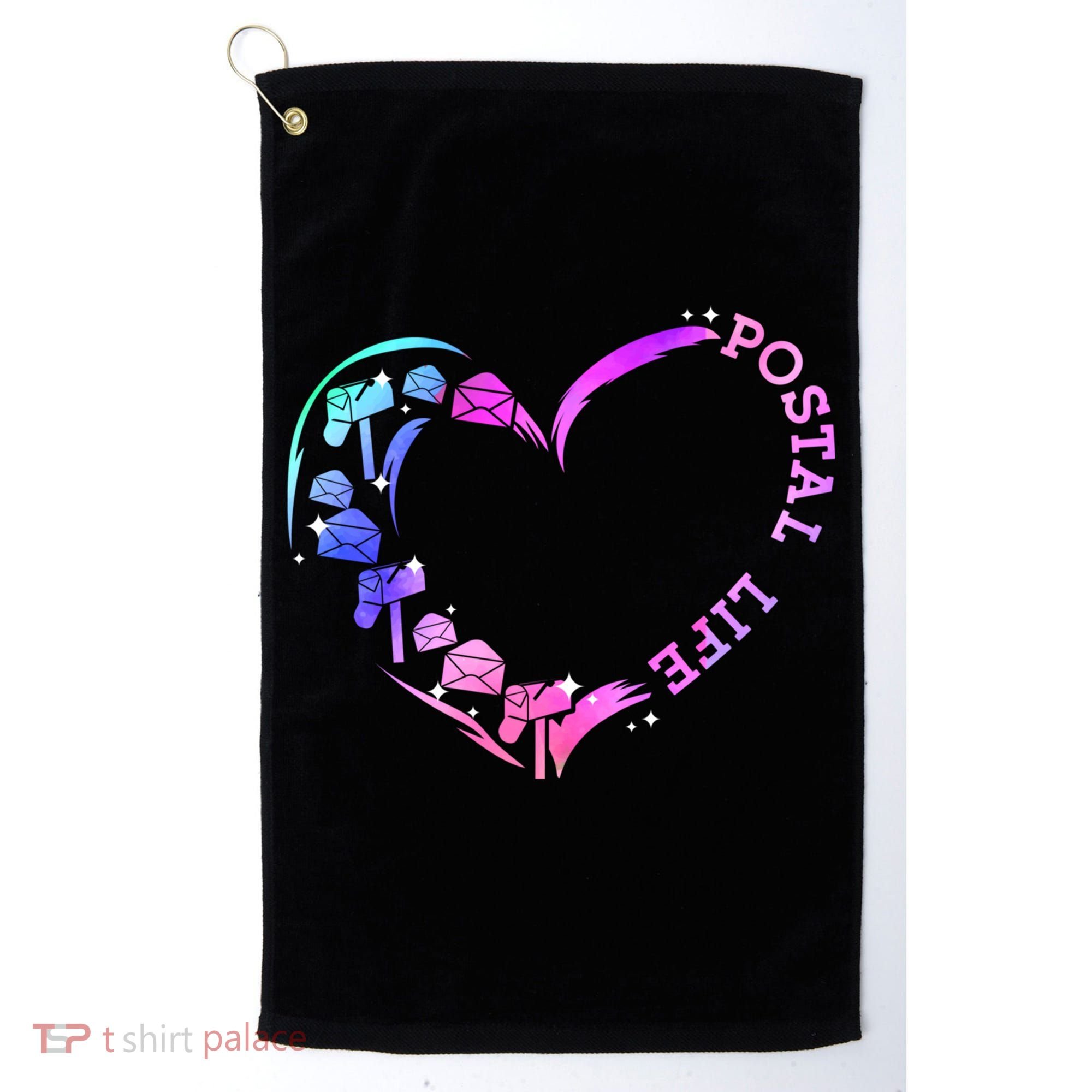 Postal Worker Heart Meaningful Gift Postal Life Mail Carrier Mail Lady Gift Golf Towel