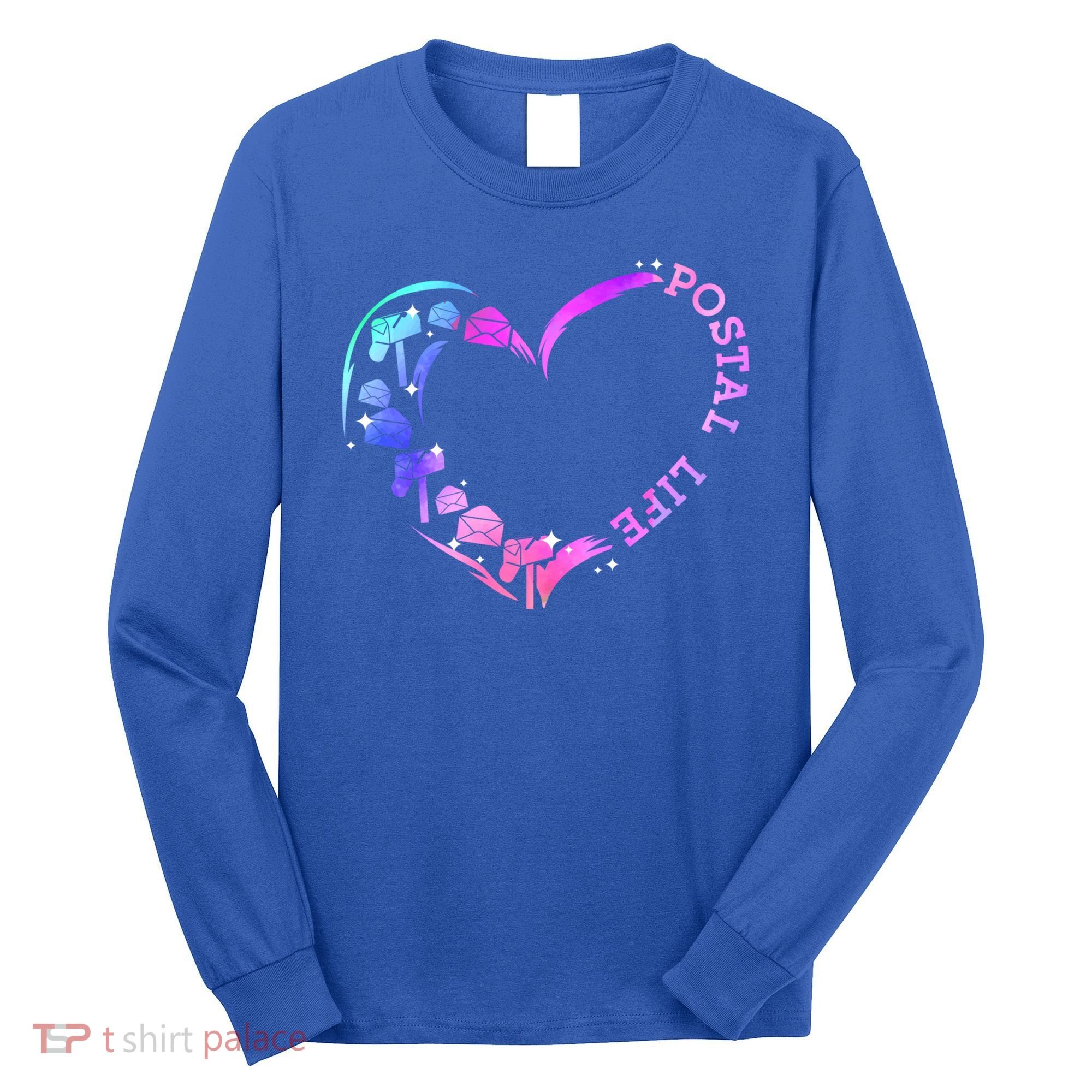 Postal Worker Heart Meaningful Gift Postal Life Mail Carrier Mail Lady Gift Long Sleeve Shirt