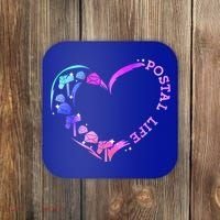 Postal Worker Heart Meaningful Gift Postal Life Mail Carrier Mail Lady Gift Coaster thumb 0