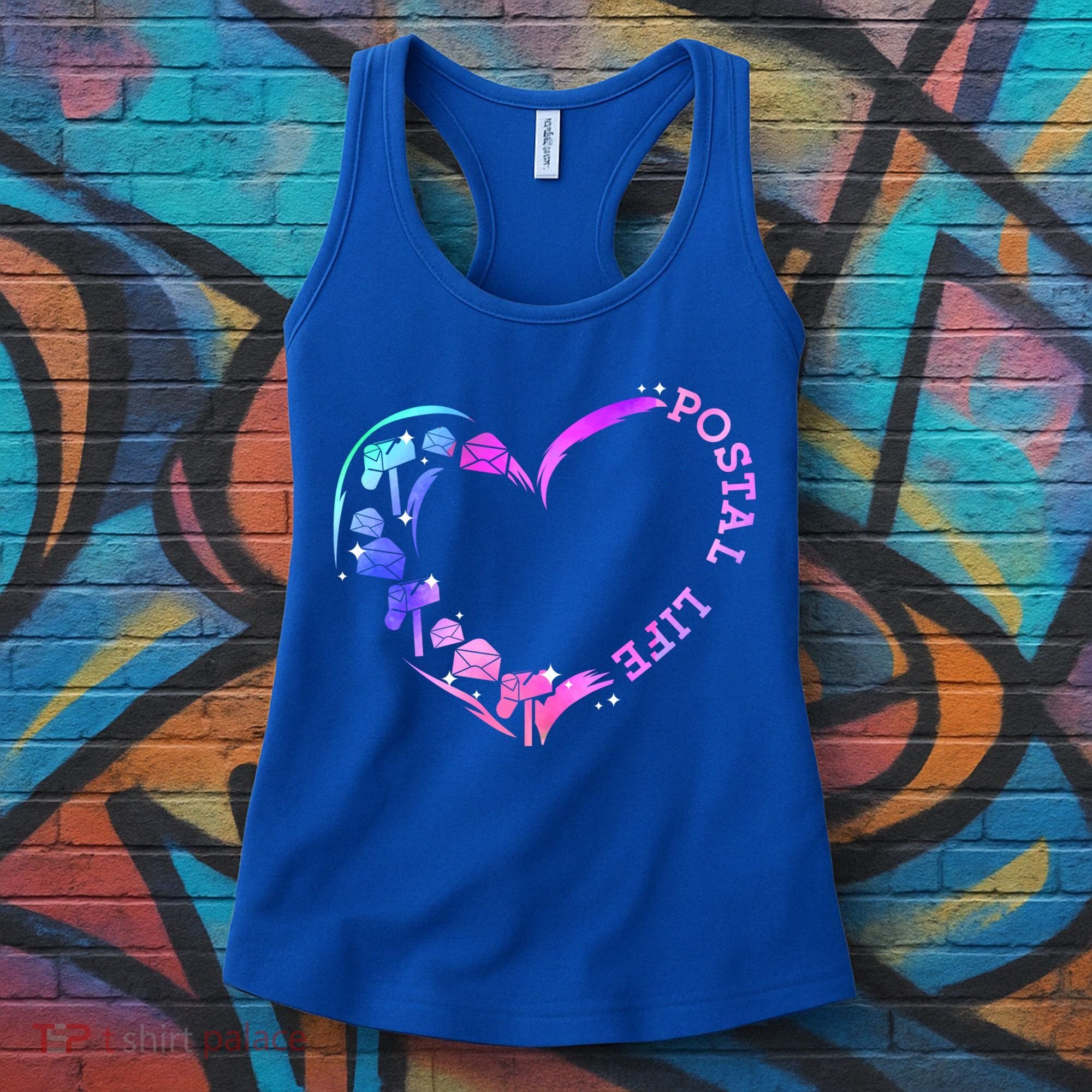 Postal Worker Heart Meaningful Gift Postal Life Mail Carrier Mail Lady Gift Women's Tank Top