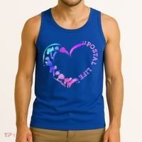 Postal Worker Heart Meaningful Gift Postal Life Mail Carrier Mail Lady Gift Tank Top thumb 3