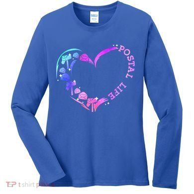 Postal Worker Heart Meaningful Gift Postal Life Mail Carrier Mail Lady Gift Women's Long Sleeve Shirt