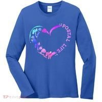 Postal Worker Heart Meaningful Gift Postal Life Mail Carrier Mail Lady Gift Women's Long Sleeve Shirt thumb 0