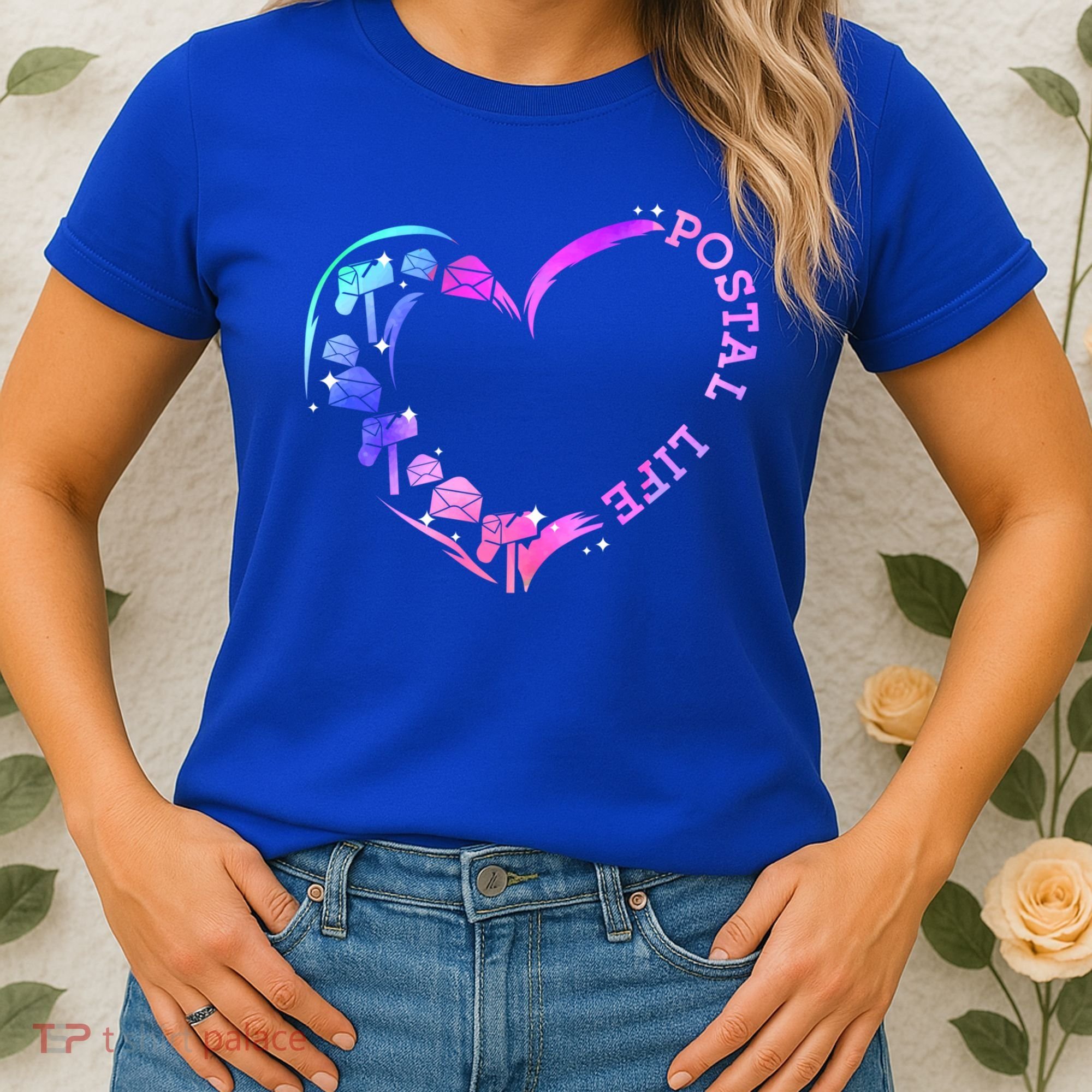 Postal Worker Heart Meaningful Gift Postal Life Mail Carrier Mail Lady Gift Women's T-Shirt