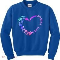 Postal Worker Heart Meaningful Gift Postal Life Mail Carrier Mail Lady Gift Kids Sweatshirt thumb 0