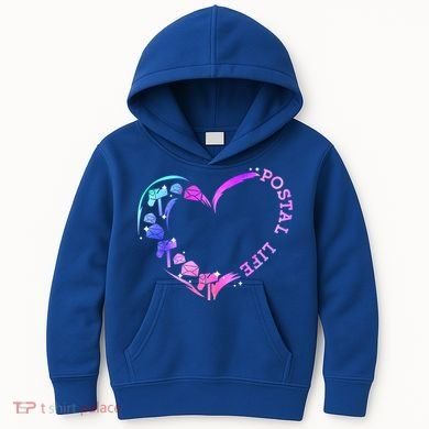 Postal Worker Heart Meaningful Gift Postal Life Mail Carrier Mail Lady Gift Kids Hoodie