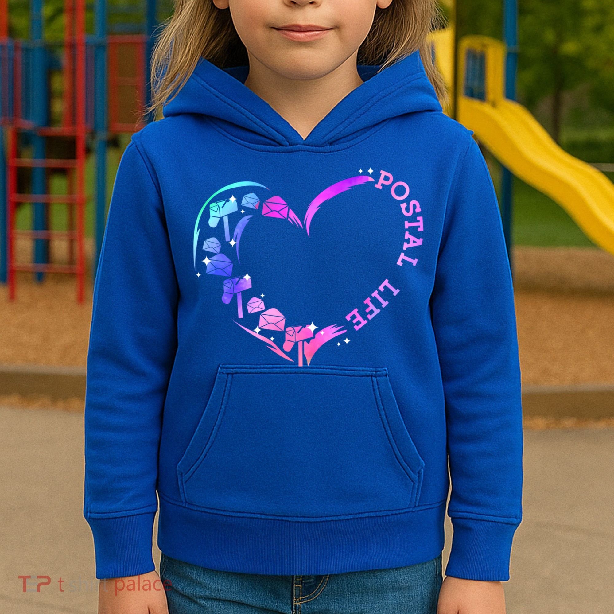 Postal Worker Heart Meaningful Gift Postal Life Mail Carrier Mail Lady Gift Kids Hoodie