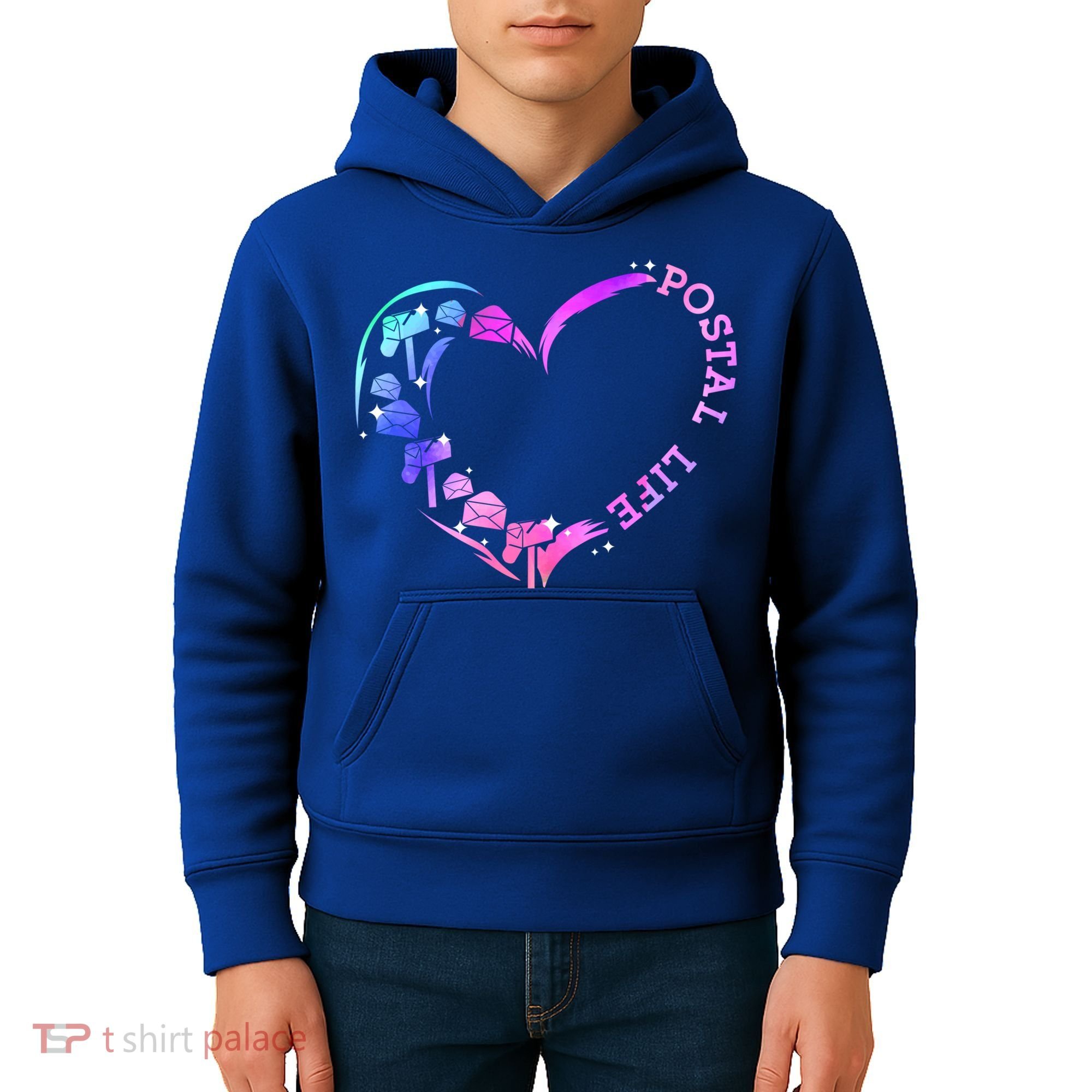 Postal Worker Heart Meaningful Gift Postal Life Mail Carrier Mail Lady Gift Kids Hoodie