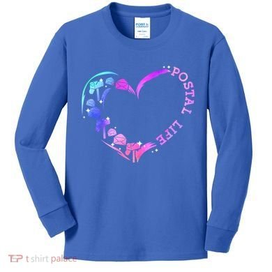 Postal Worker Heart Meaningful Gift Postal Life Mail Carrier Mail Lady Gift Kids Long Sleeve Shirt