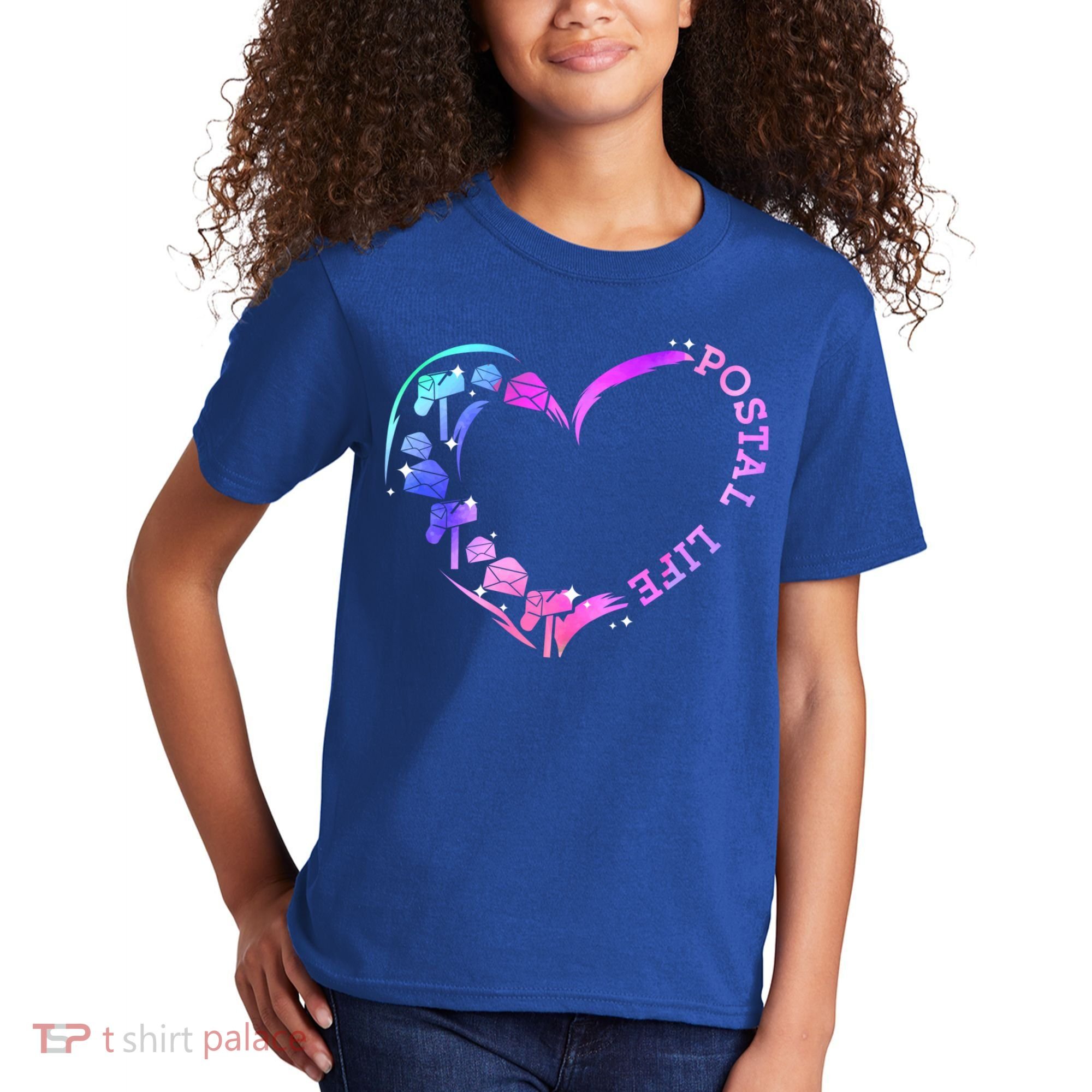 Postal Worker Heart Meaningful Gift Postal Life Mail Carrier Mail Lady Gift Kids T-Shirt