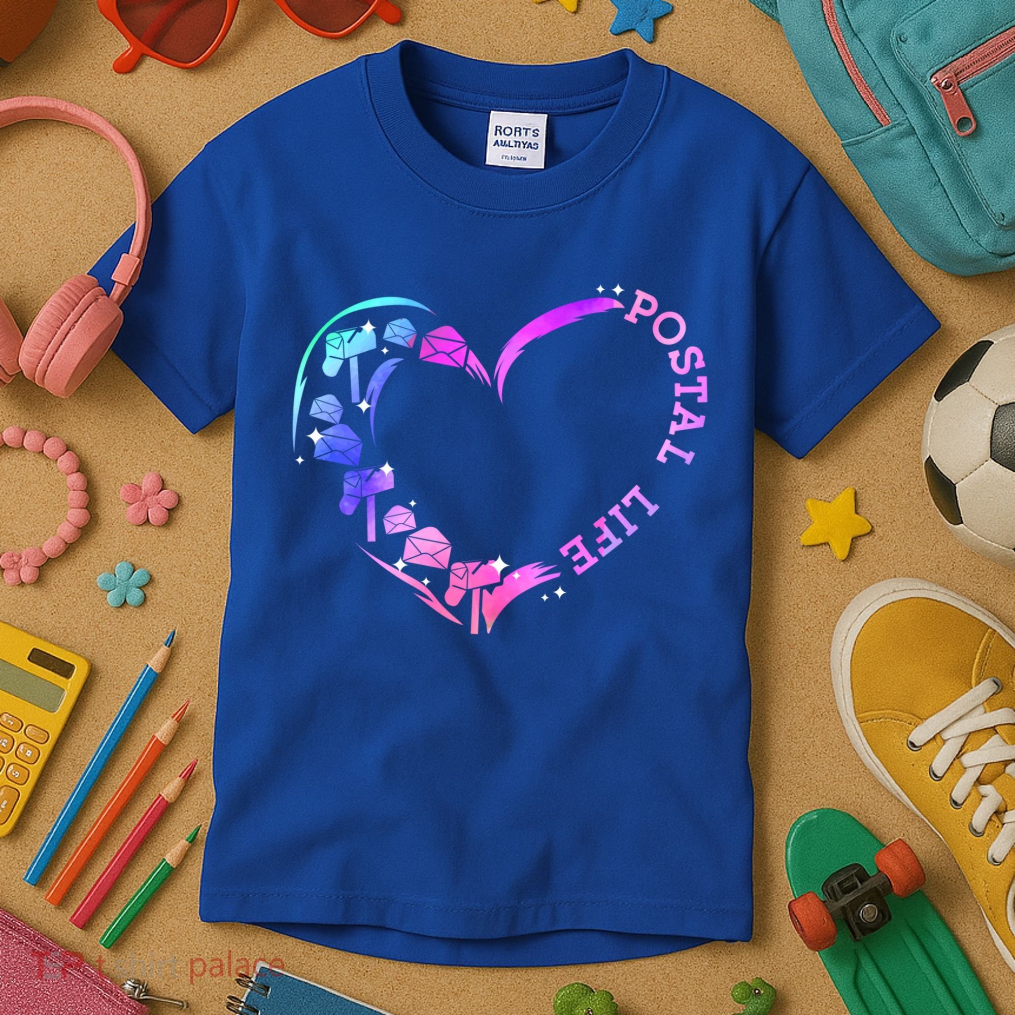 Postal Worker Heart Meaningful Gift Postal Life Mail Carrier Mail Lady Gift Kids T-Shirt