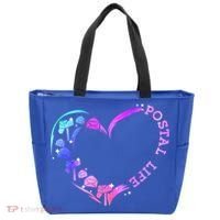 Postal Worker Heart Meaningful Gift Postal Life Mail Carrier Mail Lady Gift Tote Bag thumb 0