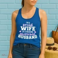 Proud Wife Husband Wedding Anniversary Great Gift Women's Tank Top thumb 2