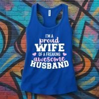 Proud Wife Husband Wedding Anniversary Great Gift Women's Tank Top thumb 3