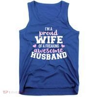 Proud Wife Husband Wedding Anniversary Great Gift Tank Top thumb 0