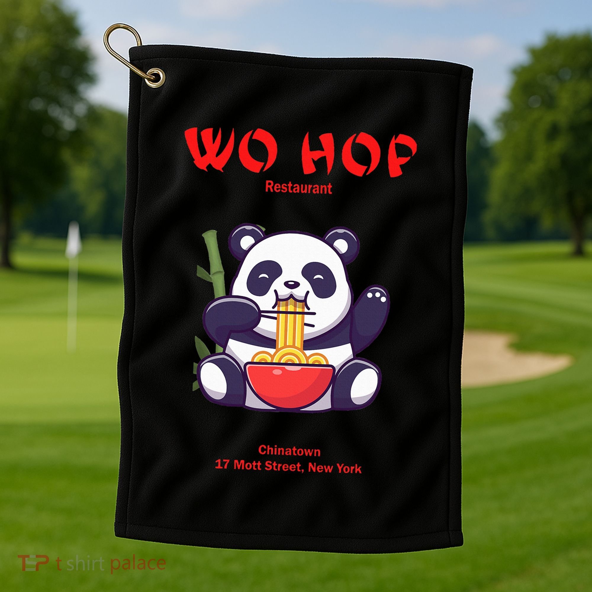 Panda Wo Hop Restaurant Best Bear Golf Towel
