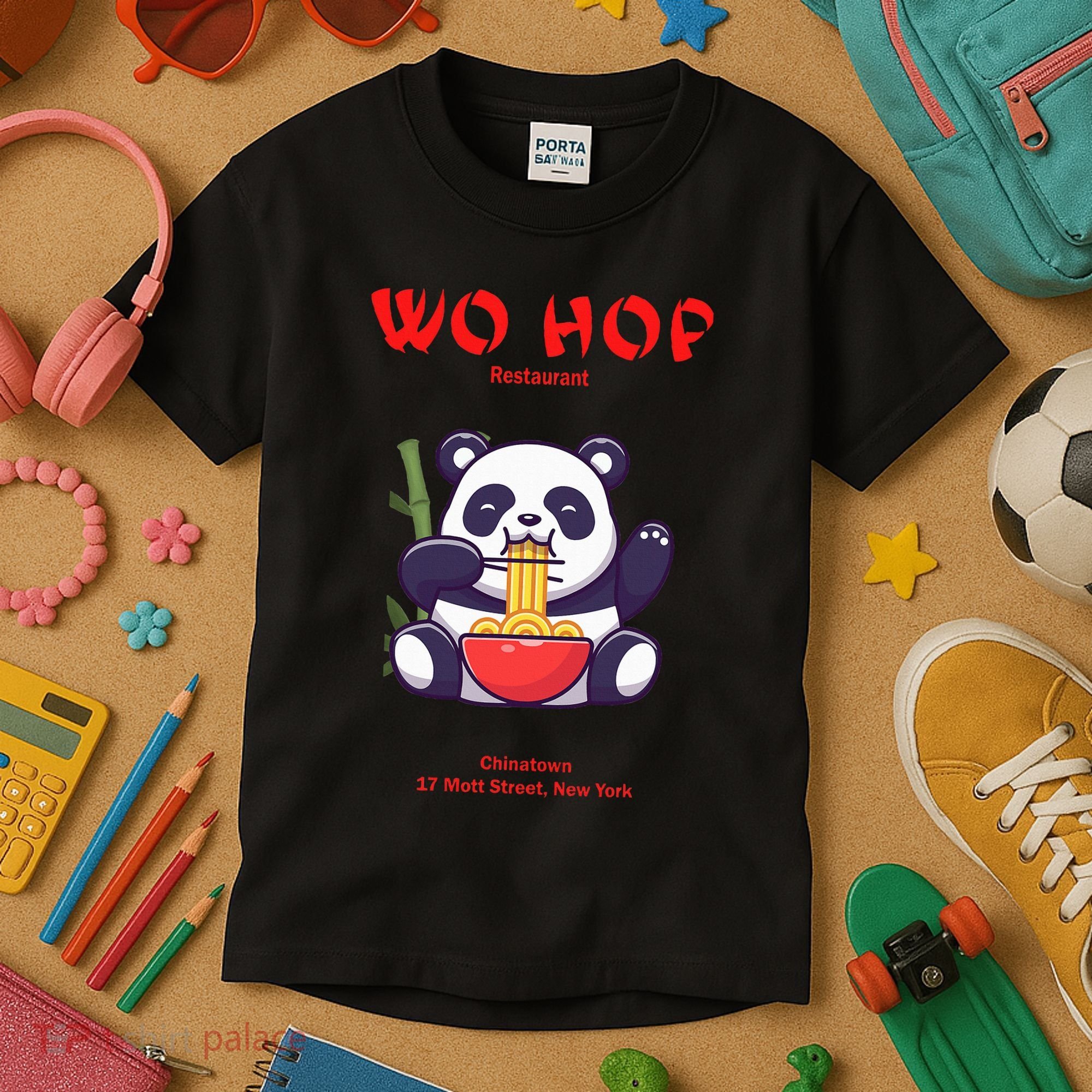 Panda Wo Hop Restaurant Best Bear Kids T-Shirt