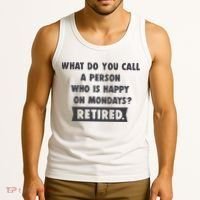 Person Who Is Happy On Mondays Retired Funny Retirement  Tank Top thumb 3