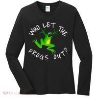 Passover Who Let The Frogs Out Funny Jewish Matzah Women's Long Sleeve Shirt thumb 0