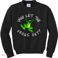 Passover Who Let The Frogs Out Funny Jewish Matzah Kids Sweatshirt thumb 0