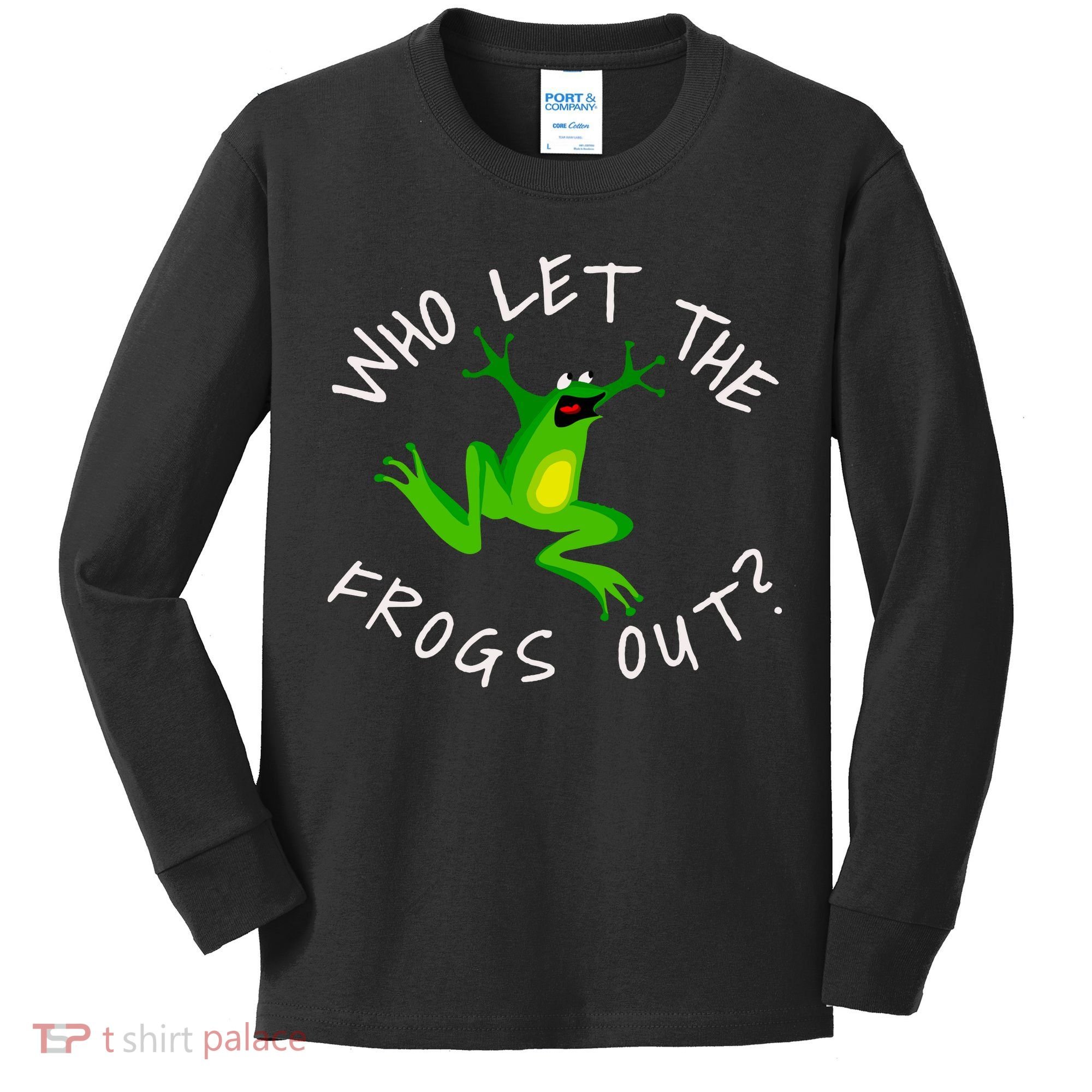 Passover Who Let The Frogs Out Funny Jewish Matzah Kids Long Sleeve Shirt