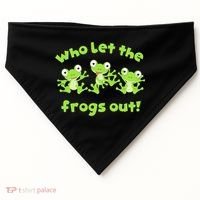 Passover Who Let The Frogs Out Funny Jewish Matzah USA-Made Doggie Bandana thumb 0