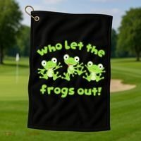 Passover Who Let The Frogs Out Funny Jewish Matzah Golf Towel thumb 1